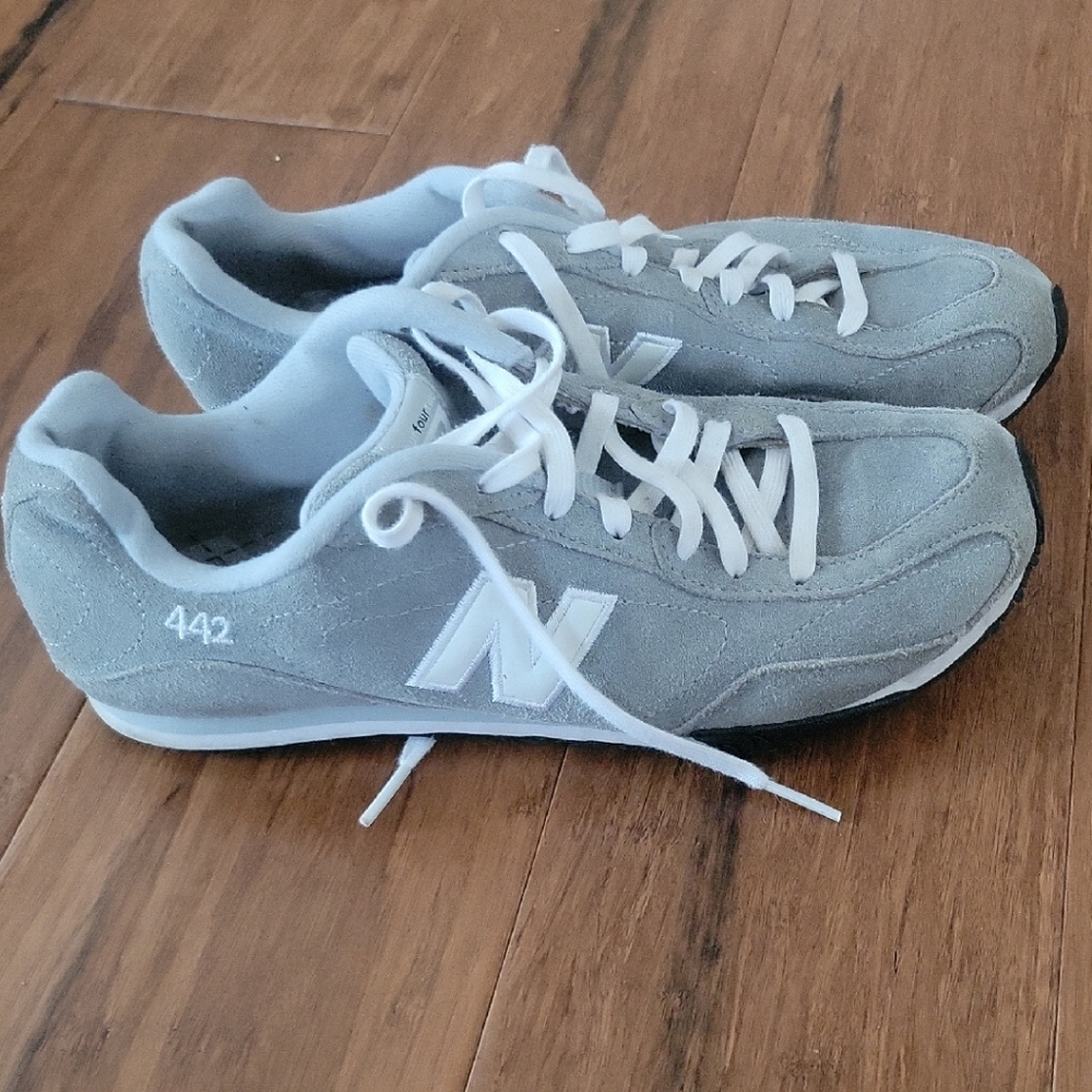 New Balance Light Gray Suede Sneakers